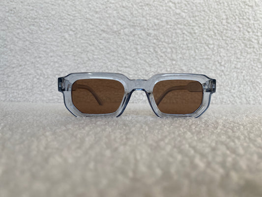 Amber Ice – Transparante Zonnebril met Bruine Lenzen